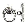 Zinc Alloy Toggle Clasp, Flower, plated, single-strand 