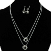Messing Schmuck Set, Ohrring & Halskette, plattiert, mit Strass, 14mm, 10x26mm,18inch, Länge:18 ZollInch, verkauft von setzen