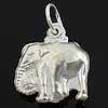 Sterling Silber Tier Anhänger, 925 Sterling Silber, Elephant, plattiert, keine, 12x14x5mm, Bohrung:ca. 4mm, verkauft von PC