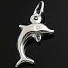 Sterling Silber Tier Anhänger, 925 Sterling Silber, Dolphin, plattiert, keine, 8x11x3mm, Bohrung:ca. 3.5mm, verkauft von PC