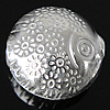 純銀製動物模様のビーズ, 92.5％純度シルバー, 魚, メッキ, 無色 穴:約 3.5mm, 売り手 パソコン