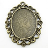 Zinc Alloy Pendant Cabochon Setting, Flat Oval, plated nickel, lead & cadmium free Approx 2mm 