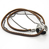 Воловья цинкового сплава ожерелье, Шнур из натуральной кожи, с цинковый сплав длина:Приблизительно 19 дюймовый, продается Strand