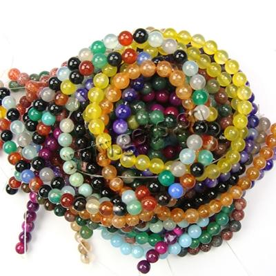 Mixed Agate Beads, Round, natural, more sizes for choice, Length:Approx 15 Inch, 50Strands/Lot, 38PCs/Strand, Sold By Lot