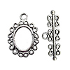 Zinc Alloy Toggle Clasp, Flower, plated, single-strand Approx 2-3mm 