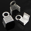 Sterling Silver Cord Tips, 925 Sterling Silver, Rectangle, plated 