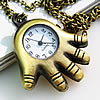 Watch Necklace, Zinc Alloy, with Glass, Hand, plated, twist oval chain 15mm Approx 31 Inch 