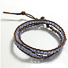 Wrap Bracelets, Gemstone, with PU Leather, zinc alloy clasp, platinum color plated, adjustable & , 4mm, 7mm Approx 16 Inch 