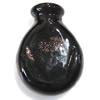 Lampwork Parfümflasche, Goldsand, schwarz, 23x31x11mm, Bohrung:ca. 6mm, verkauft von PC