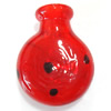 Lampwork Parfümflasche, Fleck, rot, 23x29x11.5mm, Bohrung:ca. 5.5mm, verkauft von PC