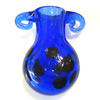 Lampwork Parfümflasche, Fleck, blau, 23x27x11.5mm, Bohrung:ca. 7mm, verkauft von PC