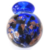Botella de Cristal Murano para Perfume, Cristal de murano, arena dorada, azul, 18.5x23.5mm, agujero:aproximado 5mm, Vendido por UD