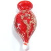 Botella de Cristal Murano para Perfume, Cristal de murano, arena dorada, Rojo, 17.5x31.5mm, agujero:aproximado 5.5mm, Vendido por UD