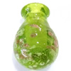 Botella de Cristal Murano para Perfume, Cristal de murano, arena dorada, verde, 19x28mm, agujero:aproximado 6mm, Vendido por UD