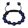 Gemstone Woven Ball Bracelets, Natural Lapis Lazuli, with Wax Cord, handmade, 12mm Approx 6.5 Inch 