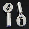 Sterling Silver End Caps, 925 Sterling Silver, Tube, plated, with chain tab 