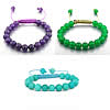 Gemstone Woven Ball Bracelets, Jade, with Wax Cord 10mm Approx 6.5 Inch 