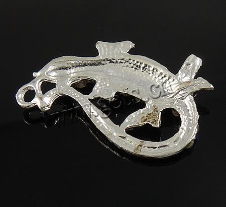 Zinc Alloy Animal Pendants, Gecko, plated, with rhinestone, more colors for choice, 22x32x3mm, Hole:Approx 2mm, Sold By PC