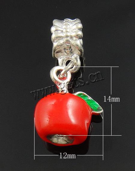 European Christmas Pendant, Zinc Alloy, Apple, plated, enamel, more colors for choice, 12x14x10mm, Hole:Approx 5mm, Sold By PC