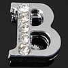 Zinc Alloy Letter Slide Charm, Letter B, plated, with Mideast rhinestone lead & nickel free Approx 