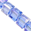 Perles de cristal cubiques, cube, Placage coloré, facettes faites à la maindécalque, plus de couleurs à choisir, 4mm Environ 1.5mm .5 pouce Vendu par brin