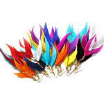Mode Feder Ohrring, Eisen Haken, gemischt, gemischte Farben, 46x95mm, 120PaarePärchen/Tasche, verkauft von Tasche