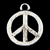 Brass Jewelry Pendants, Peace Logo, plated cadmium free Approx 1mm 