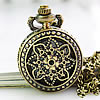 Ожереловые наручные часы, цинковый сплав, Плоская круглая форма, отверстие, длина:Приблизительно 31 дюймовый, продается Strand