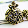Ожереловые наручные часы, цинковый сплав, Плоская круглая форма, отверстие, длина:Приблизительно 31 дюймовый, продается Strand