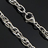 Cadena del collar de acero inoxidable, cadena de cuerda, color original, 6x4x1mm, longitud:18 Inch, Vendido por Sarta