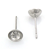 Stainless Steel Earring Stud Component, original color, 6mm,0.7mm,12.2mm 