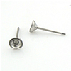 Stainless Steel Earring Stud Component, Flat Round, original color, 4mm,0.7mm,11.3mm 