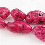 Dyed Natural Turquoise Beads, Dyed Turquoise, Nuggets, pink Inch [