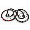 Fashion Woven Ball Necklace, Black Agate, with Nylon Cord & Zinc Alloy, with rhinestone, mixed colors, 10.5mm, 8-10mm Approx 24-35 Inch 
