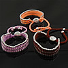 Bracelets d'amitié, Nylon, avec laiton & alliage de zinc, tissé, réglable, couleurs mélangées 15mm Environ 4.5-10 pouce, Vendu par brin