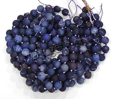 Natürliche violette Achat Perlen, Violetter Achat, rund, Kundenindividuell & Weitere Größen für Wahl & Falten, Bohrung:ca. 1.5-2mm, Länge:ca. 15.5 ZollInch, verkauft von Strang