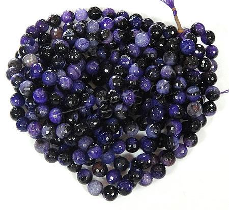 Perles agates violet naturelles, agate pourpre, Rond, Personnalisé & multiple tailles pour le choix & facettes, Trou:Environ 1-2mm, Longueur:Environ 15 pouce, Vendu par brin