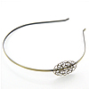 Hair Band Findings, Iron, with Brass, Flower, plated, hollow 3mm, 8mm, 35mm 
