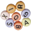 Acrylic Alphabet Beads, Flat Round & double-sided, mixed colors Approx 1mm, Approx 