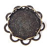 Brass Cabochon Settings, Flower, antique bronze color plated Inner Approx 10mm 