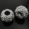 No Troll Thailand Sterling Silver European Beads, Drum, with flower pattern & without troll Approx 4.5mm 