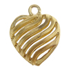 Zinc Alloy Heart Pendants, nickel, lead & cadmium free, hollow cut style, golden color Approx 2MM 