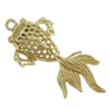Zinc Alloy Animal Pendants, fish shape, hollow, gold color, nickel, lead & cadmium free, 20x45x10mm, Hole:Approx 2MM , Sold by PC