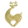 Zinc Alloy Animal Pendants, deer shape, hollow, gold color, nickel, lead & cadmium free, 29x45x11mm, Hole:Approx 4x3.5MM , Sold by PC