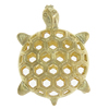 Hollow Zinc Alloy Connector, Animal, turtle shape, golden color, nickel, lead & cadmium free, 26x37x15mm, Sold by PC