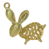 Zinc Alloy Animal Pendants, rabbit shape, hollow, gold color, nickel, lead & cadmium free Approx 2MM 