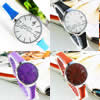 Women Wrist Watch, Zinc Alloy, with Glass & Silicone, platinum color plated, for woman 29mm, 6mm Approx 8.7 Inch 