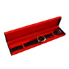 Boîte de montre en plastique, rectangle, couvert de velours, rouge, Vendu par PC