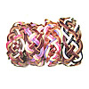 Cowhide Bracelets, woven, mixed colors, 14-17mm Approx 7 Inch 