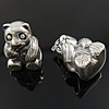 No Troll Thailand Sterling Silver European Beads, 925 Sterling Silver, Bear, plated, without troll Approx 5mm 